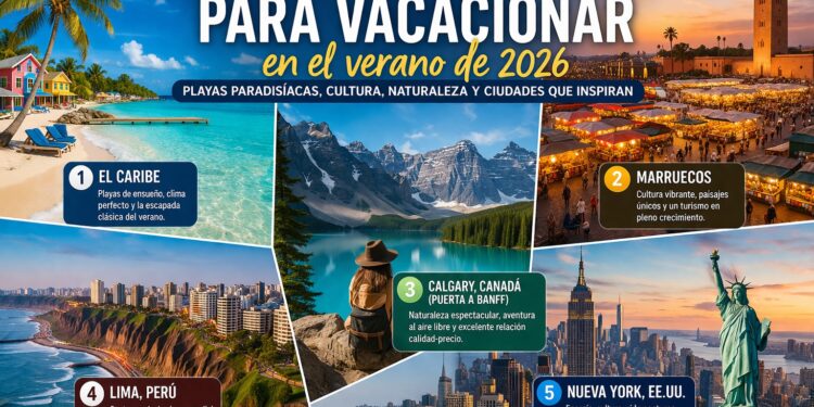 Los 5 destinos más atractivos para vacacionar en el verano de 2026